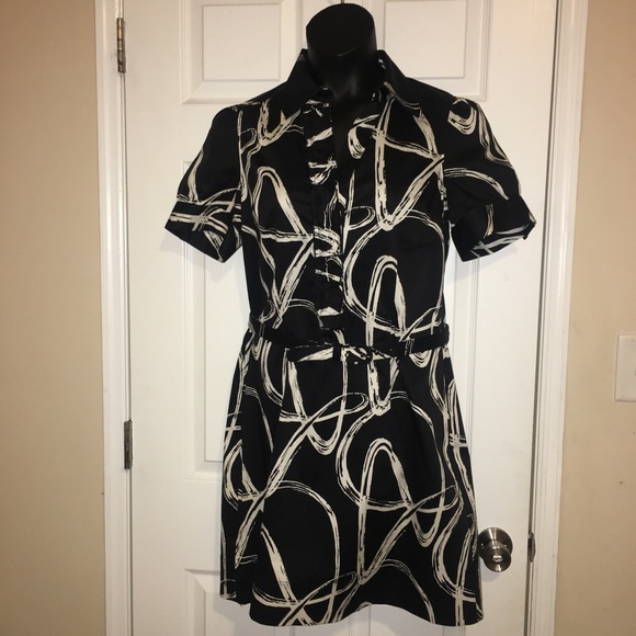 New York and Company Black & white abstract design dress. - Picture 4 of 5
